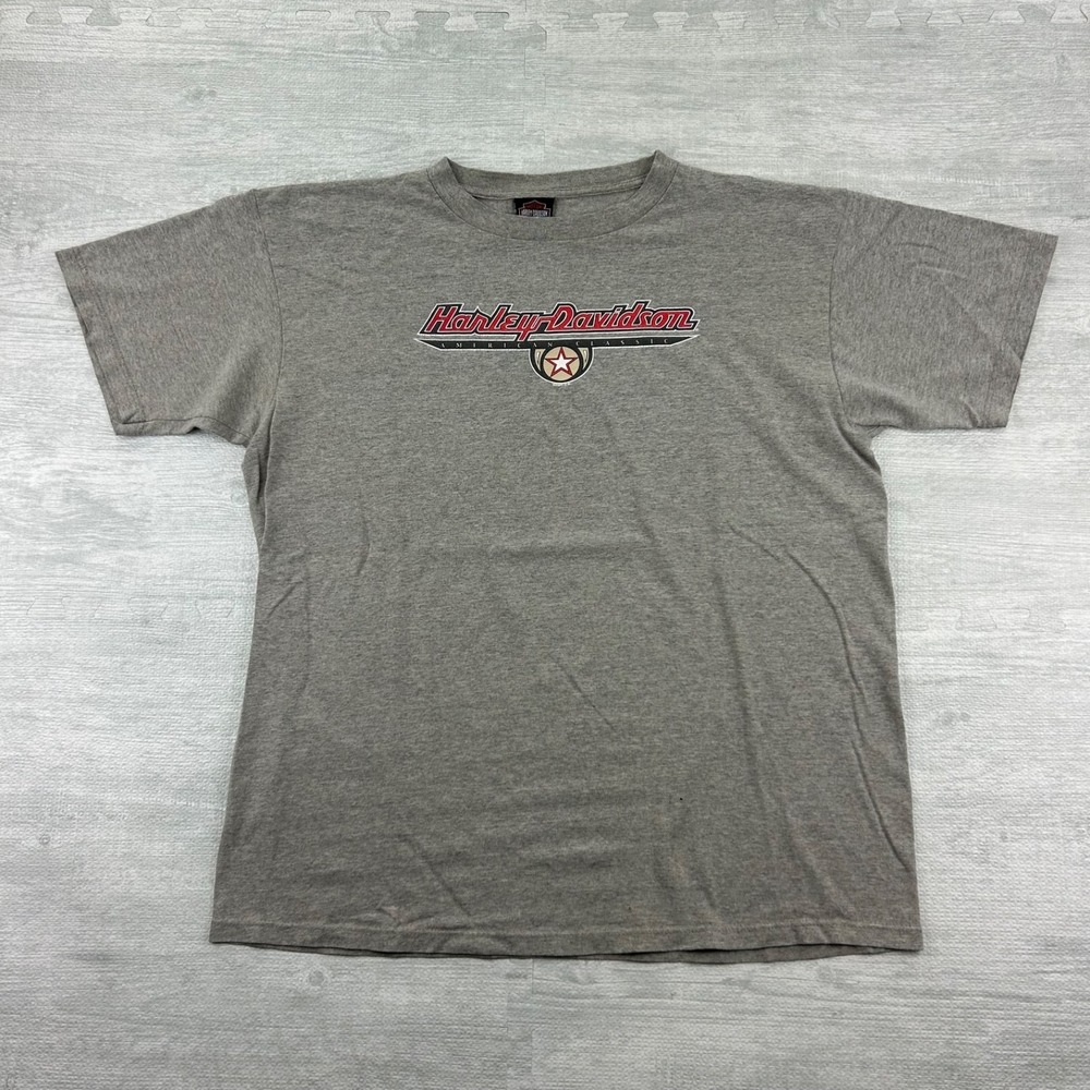 Vintage Harley Davidson Shirt Size XL Gray Michigan Biker Motorcycle 2001